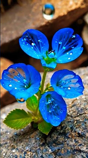💙 Rare Blue Flowers with Rain Drops 🌧️ | Beautiful Nature Macro Video | 4K