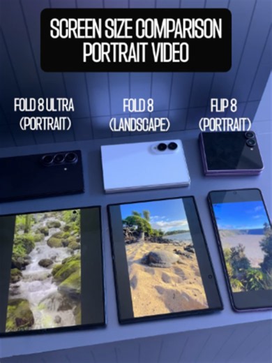 Samsung Galaxy Fold 8, Fold 8 Ultra, and Flip 8 - Size Comparison #samsunggalaxyfold8 #galaxyzfold8ultra #samsungflip8 #samsung #android