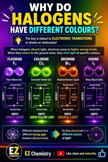 Why do halogens have different colours?