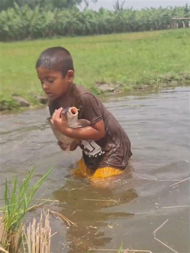 Tiny Fisherman With Big Catch