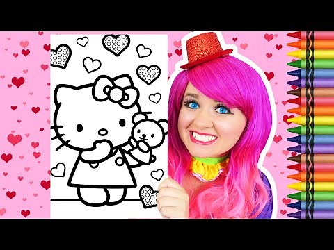 Coloring Hello Kitty Hearts | Valentine's Day