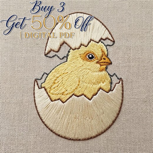 Hatching Chick Embroidery Pattern (digital PDF) – New Beginnings Nursery Decor - Etsy