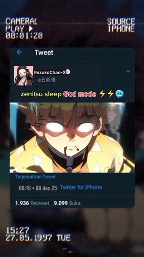 Zenitsu sleep God mode⚡⚡🥶