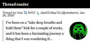 Thread by @visakanv: I've been on a "take deep breaths and hold them" kick for a couple of weeks, and it has been a fascinating journey a thing that I was wonder…