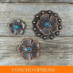 Copper Flower Turquoise Western Concho W111 - Etsy