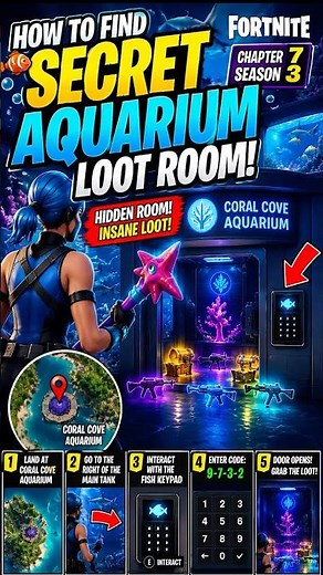 SECRET Aquarium Vault Location Revealed! 🗺️ #fortnite #fortniteguide #shorts