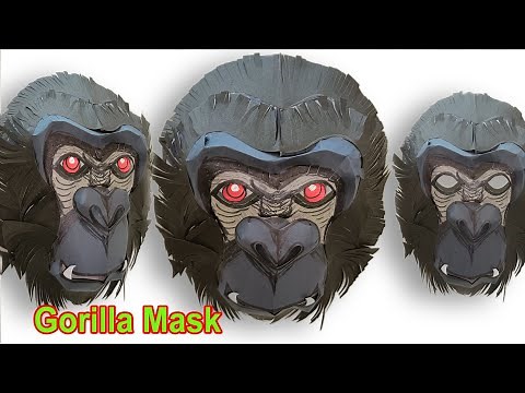 How to make a gorilla mask | how to make a animal mask | Halloween face mask | monkey face mask