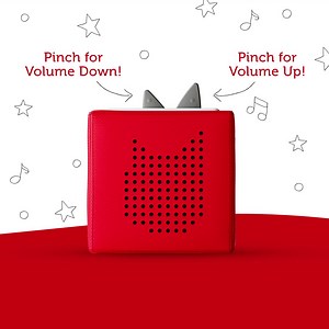 Tune into the power of imagination with the Toniebox! Friendly Tip: Once a Tonie is placed on top of the Toniebox, just pinch the ears to adjust the volume up or down. Tap the sides of the Toniebox to skip to the next track or tilt to fast forward or rewind the story or song. It's as simple as that! Want to be one of the first to get sneak peeks of releases and other big tonies® news? Sign up for our emails at tonies.com! (Brand new to tonies®? Get 10% off your first order as a new subscriber.) 