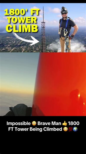 Brave Man Climbs 1800 FT Tower Challenge