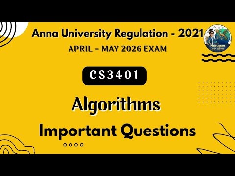 CS3401 Algorithms important questions in tamil||Anna University regulation- 2021.#algorithm #cs3401