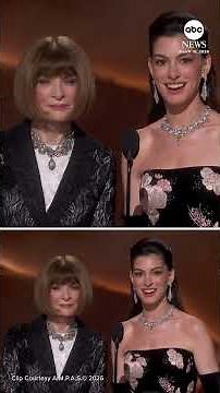 Anne Hathaway and Anna Wintour have 'Devil Wears Prada' moment at 2026 Oscars