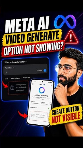 Create button not showing in META AI || Meta AI video generate option missing #ai