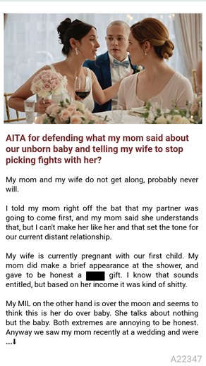 41K views · 45 reactions | AITA for defending what my mom  ☃️ said about our  unborn baby and telling  my wife to stop picking fights   with her? #drama #dramaalert #storytimethreads | My AITA Story | Facebook