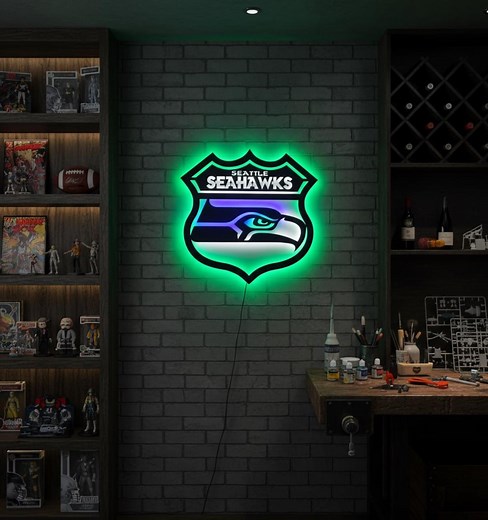 Seattle Seahawks LED Wall Decor | Handmade Football Fan Gift - Etsy