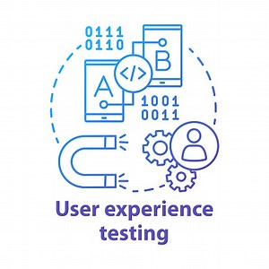 User experience testing concept icon. UX. Software development....