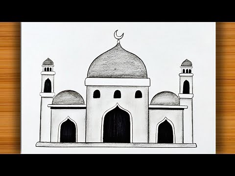 How to Draw Mosque Easy Step-by-Step For Beginners | Masjid Drawing Tutorial | Pencil Sketch Drawing