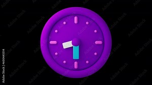 Animated clock loops with a modern, on-trend 3D design, on the alpha channel. Perfect for games, educational, lab, cooking, competition videos.