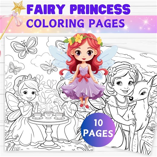 Enchanted Fairy Princess Coloring Pages – Magical Printable Coloring S