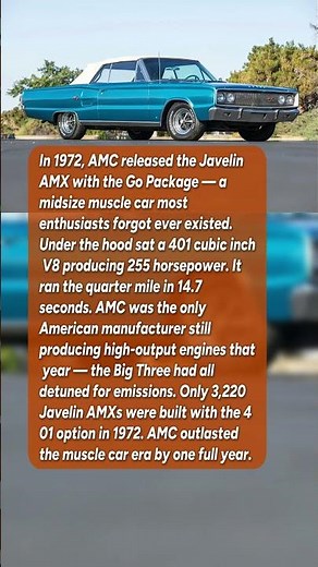 This Was AMC's Boldest Muscle Car in 1972 #shorts #automobile #cars