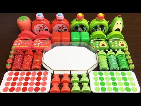 RED VS GREEN SLIME ! Mixing Random Things into GLOSSY Slime !!! Satisfying Videos #856
