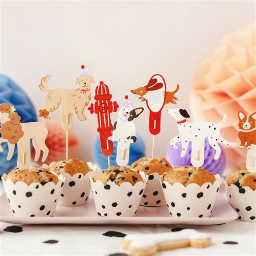 Dog Party Cupcake Toppers - Assorted Puppy Cake Decorations - Poodle, Corgi & Dalmatian Toppers - Pet Lover Birthday Supplies - Pack of 7 - Etsy