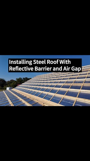 17 reactions | Installing metal roof on the house with a reflective...
