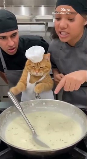 Cranky Cat Chef Slaps Both Cooks! 🐱🍳💥