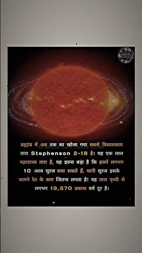 The Largest Star Ever Discovered – Stephenson 2-18 🌟 | 10 Billion Suns Can Fit Inside!