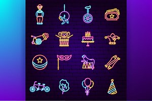 Circus Neon Vector Icons - Etsy UK