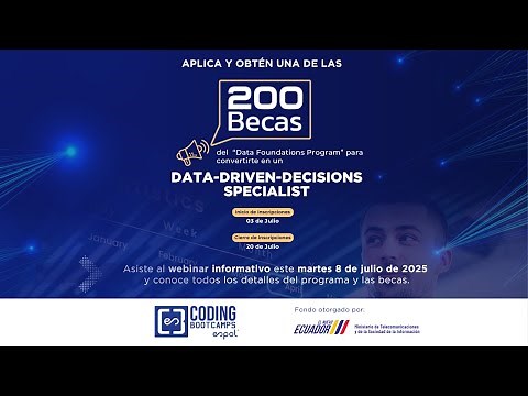 Webinar Informativo: 200 Becas MINTEL - Coding Bootcamps ESPOL