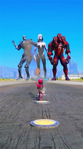 RANDOM SUPERHEROES VS GIANT VENEOM & SPIDERWOMWN & ROBOT #shorts #gta5 #hulk