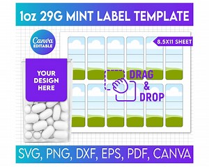 1oz 29g Mint Label Template, Tic Tac Label Template, 1 Oz, Tic Tac Blank Wrapper, Mint Label Template, Mint Sticker Label, Mint Box Wrapper - Etsy