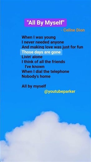 All By Myself - Celine Dion🎵#lyrics #music #love