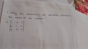 1) Using the elementary raw operation, determine the ranks of t... | Filo