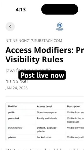 Access modifier | Java | java for newbies