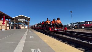 1K views · 29 reactions | Our Rail Explorers Las Vegas division take off from the depot! Once you cross the first road, then the bikes are uncoupled and you are able to pedal your Rail Explorer at your comfort level. #lasvegaslocals #ridetherails #LasVegas #bouldercitynevada #bouldercitysocial #TravelNevada #rex #Bouldercity #bouldercitynv #bouldercitylife #lasvegaslife #Ridetherails #Nevada #railexplorers | Rail Explorers USA | Facebook
