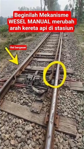Mekanisme wesel manual merubah arah kereta api #shorts