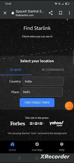 how to track starlink satellite