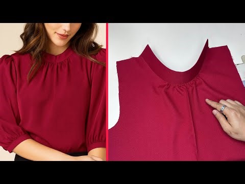 Easy Sewing Tutorial: Elegant Women’s Top with Gathered Neckline