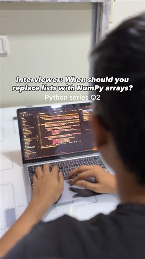 Ankit Ladva | ankiit.ai on Instagram: "Python lists store references. NumPy arrays store contiguous memory. Vectorized operations eliminate Python loops and leverage SIMD and low-level optimizations. Replace lists when: • Numeric computation is heavy • Data size is large • Operations are uniform Mentioning contiguous memory and vectorization is a big plus. #llm #machinelearning #datascience #aiengineering #pythonprogramming ankiit.ai"