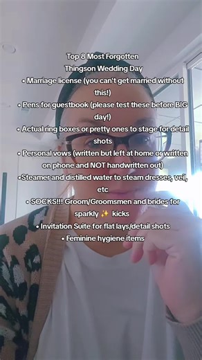 Top 8 Most Forgotten Items on Your Wedding Day