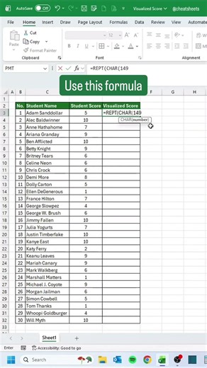Visualized Score in Excel‼️ #excel