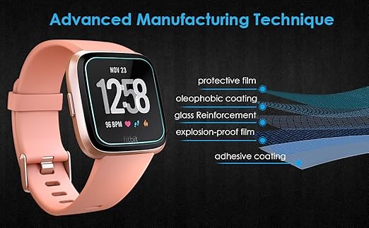 Instructions to install tempered glass screen protector for Fitbit Versa screen protector