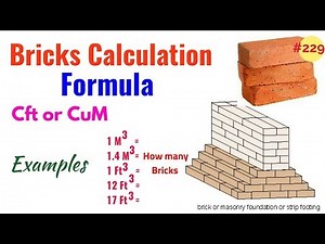 Bricks Calculation Formula || How to calculate Bricks in Wall | Brick Masonry Measurement CFT or CuM