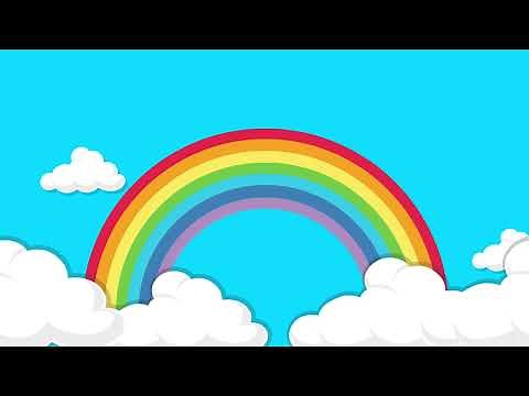 Rainbow Sky and Clouds - Free Cartoon Background Loop