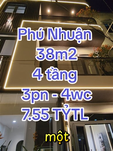 Phú Nhuận - Thích Quảng Đức 38m2 - 4 tầng - 3 pn 4wc 7.55 TỶTL