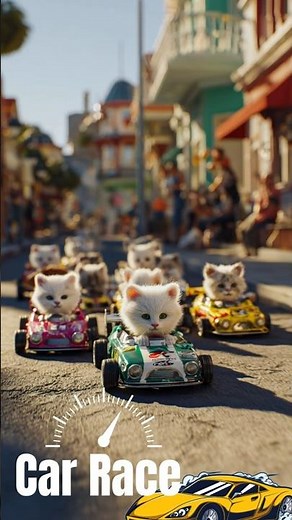 🏎️ Cat Drives Like a Human?! Epic Car Racing Challenge 🐱💨