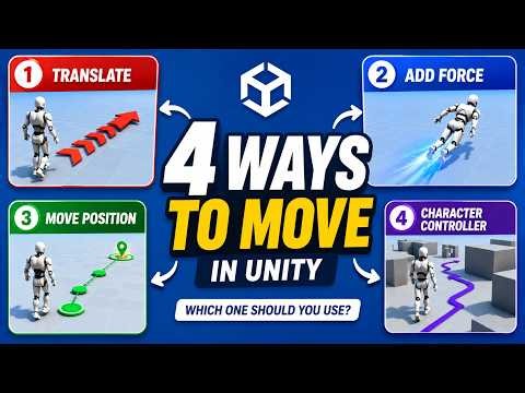 4 Ways to Move in Unity — Translate, Add Force, Move Position & CharacterController