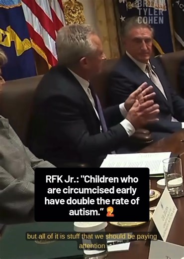 “Children who are circumcised have DOUBLE the rate of autism.” 🚨 That’s the latest conspiracy RFK Jr. croaked out today at a roundtable on women’s maternal health. This is a friendly reminder that RFK is neither a doctor nor a health expert of any kind. He is a lawyer, who Trump — not exactly the picture of medical excellence — appointed Secretary of “Health.” There is NO credible evidence connecting circumcisions OR Tylenol to autism. And — once and for all — AUTISM IS NOT A PROBLEM THAT NEEDS