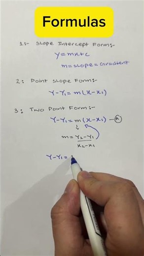 Slope intercept, Point slope and Two point Form.